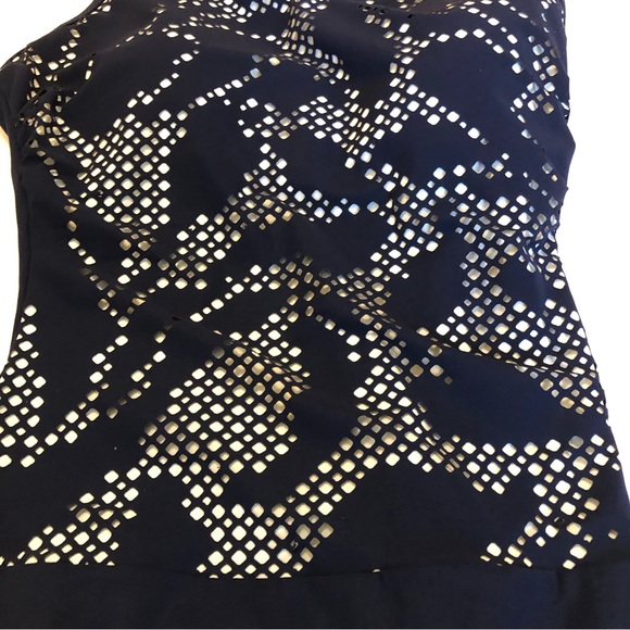 NEW PROFILE BY GOTTEX Navy Mashrabiya One-piece Swimsuit 12 - Picture 6 of 14